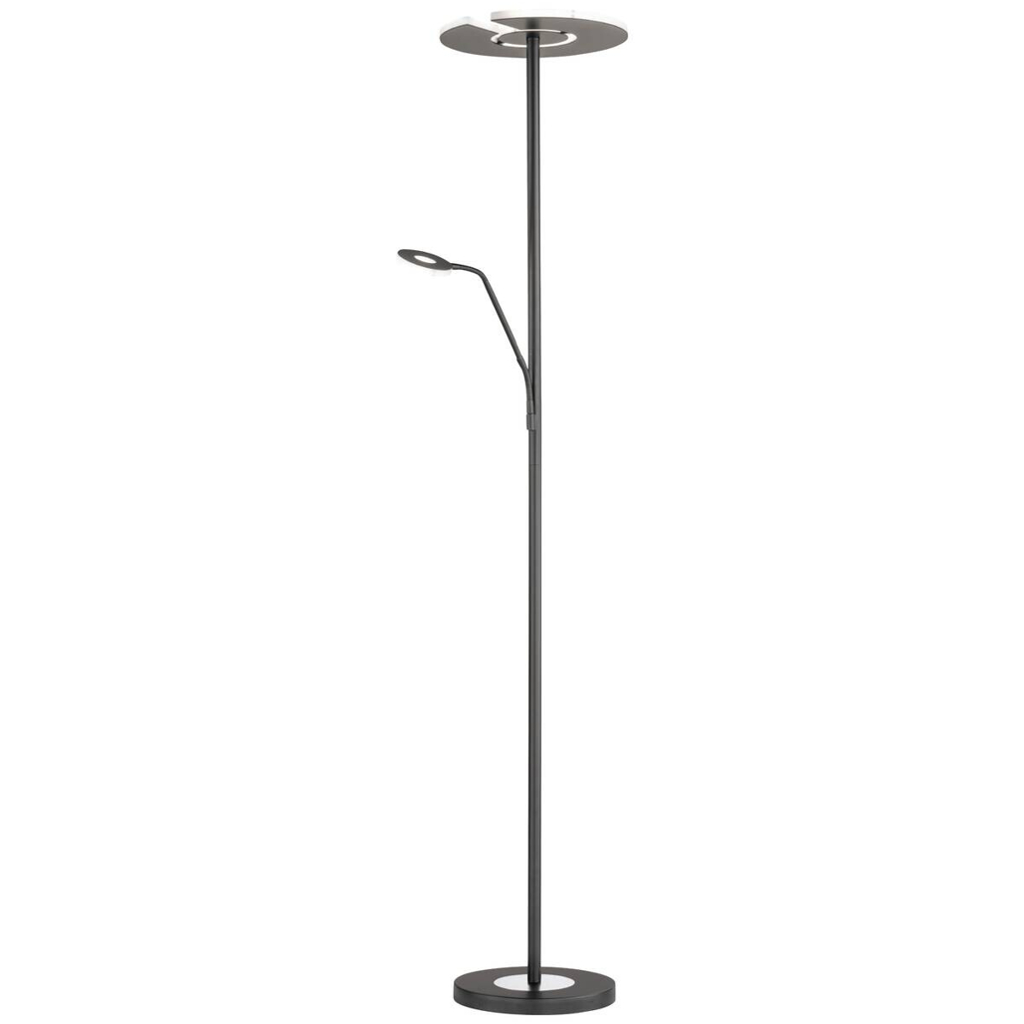 Fischer & Honsel Stehlampe 40318 Chrom schwarz Metall B/H/T: ca. 35x180x50 cm 1 Brennstellen