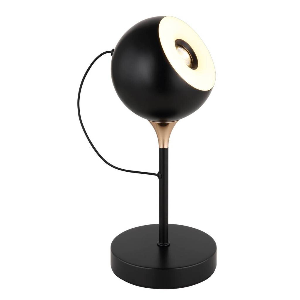 GLOBO Tischleuchte mattschwarz gold Metall H/D: ca. 28,5x13 cm 1 Brennstellen