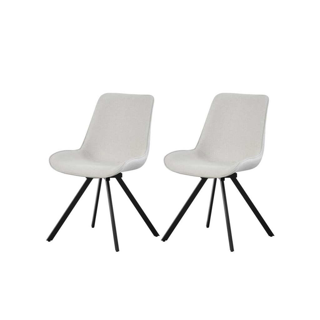 Drehstuhl EMILIA, 2er Set creme Webstoff B/H/T: ca. 52x85x61 cm