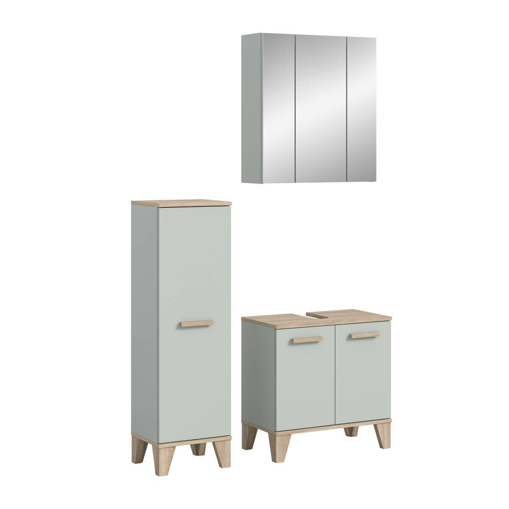 Badezimmer-Set STAR hellgrün Eiche hell Nachbildung B/H/T: ca. 109x190x34 cm