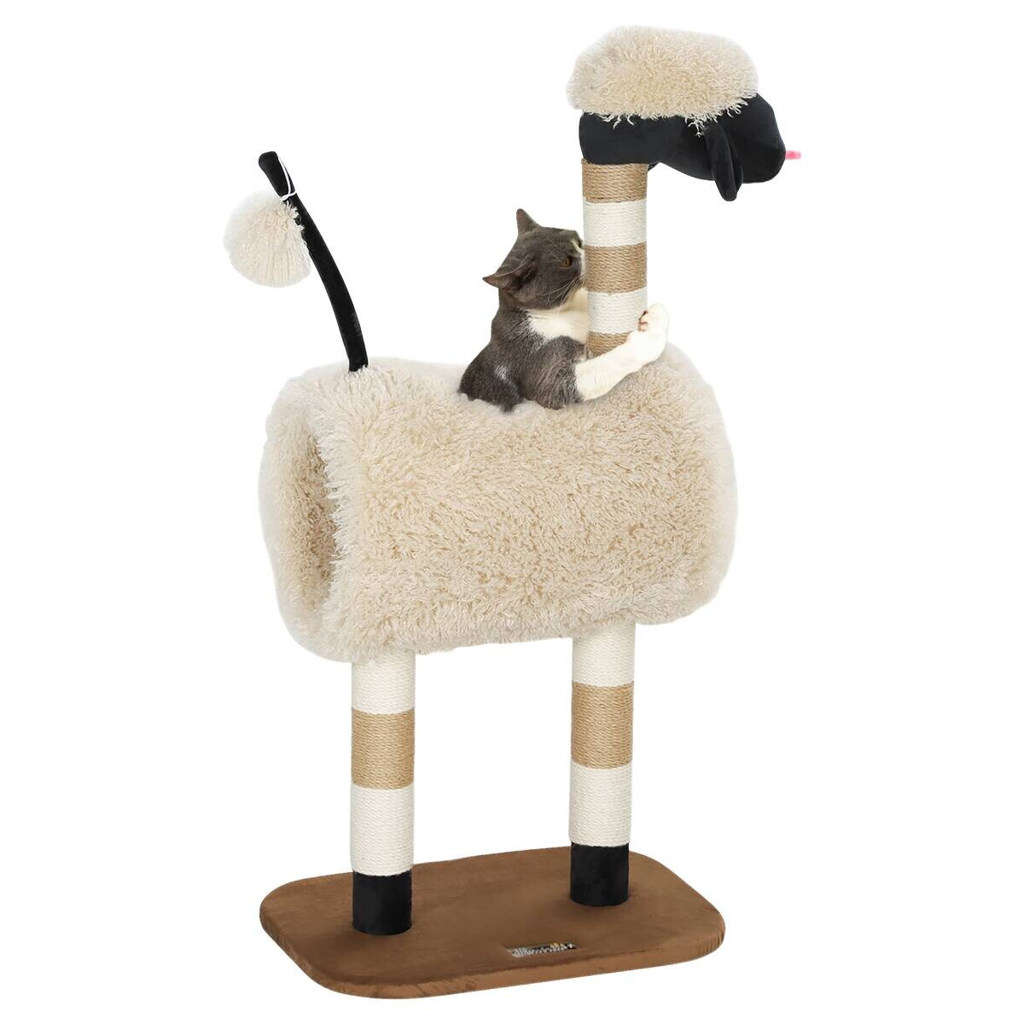 PawHut Kratzbaum braun Polyester B/H/L: ca. 34x98x48 cm