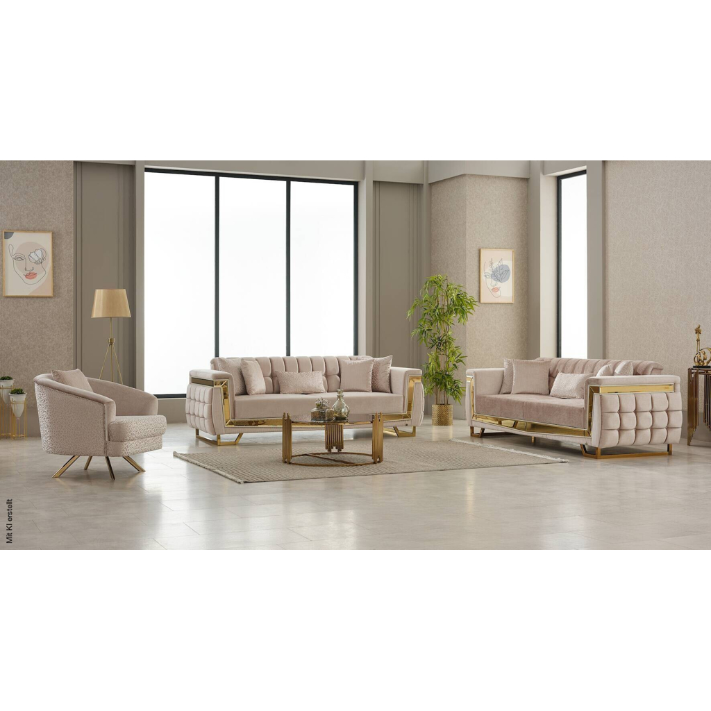 Sofa 3-2-1 Pera beige Webstoff