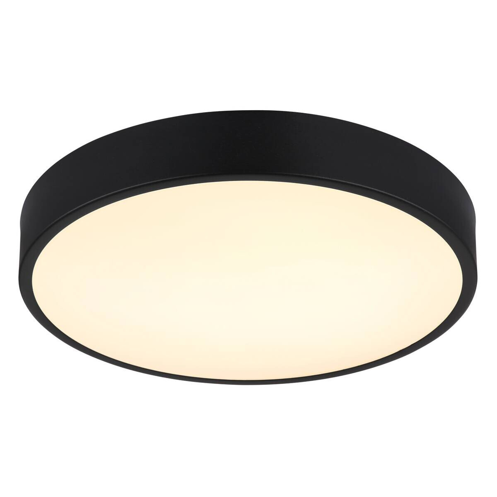 GLOBO LED-Deckenleuchte Opal mattschwarz Kunststoff Metall H/D: ca. 7x33,2 cm 1 Brennstellen