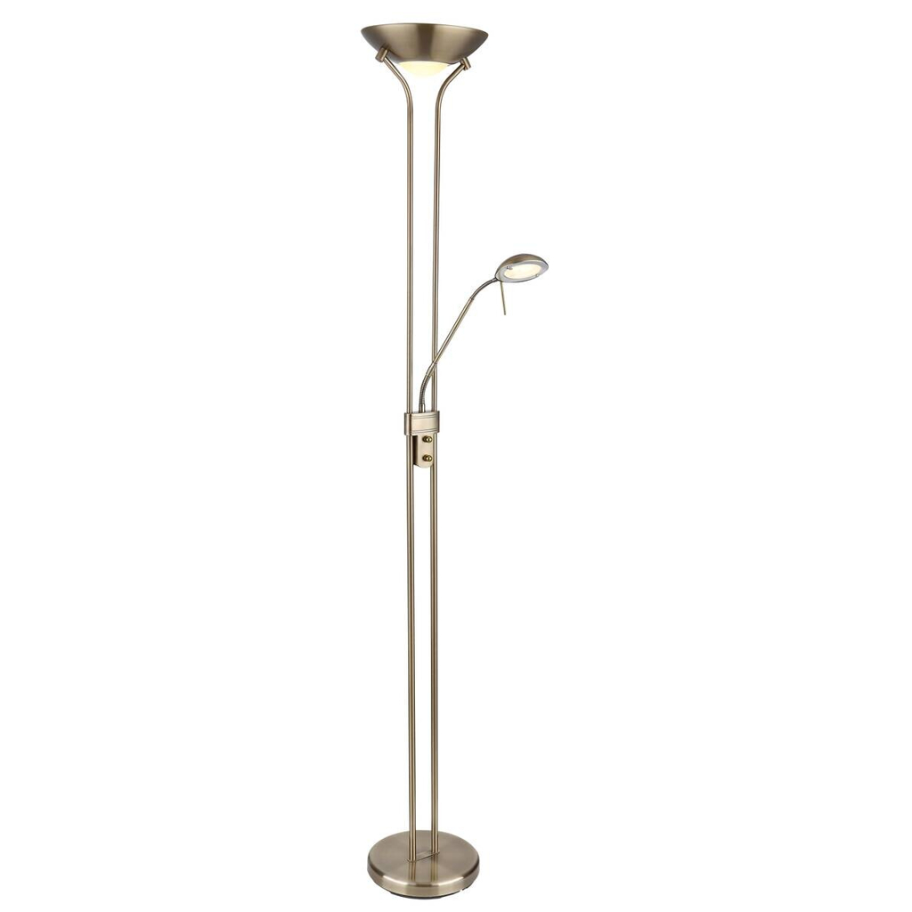 GLOBO Stehlampe altmessing Metall H/D: ca. 180x25,5 cm