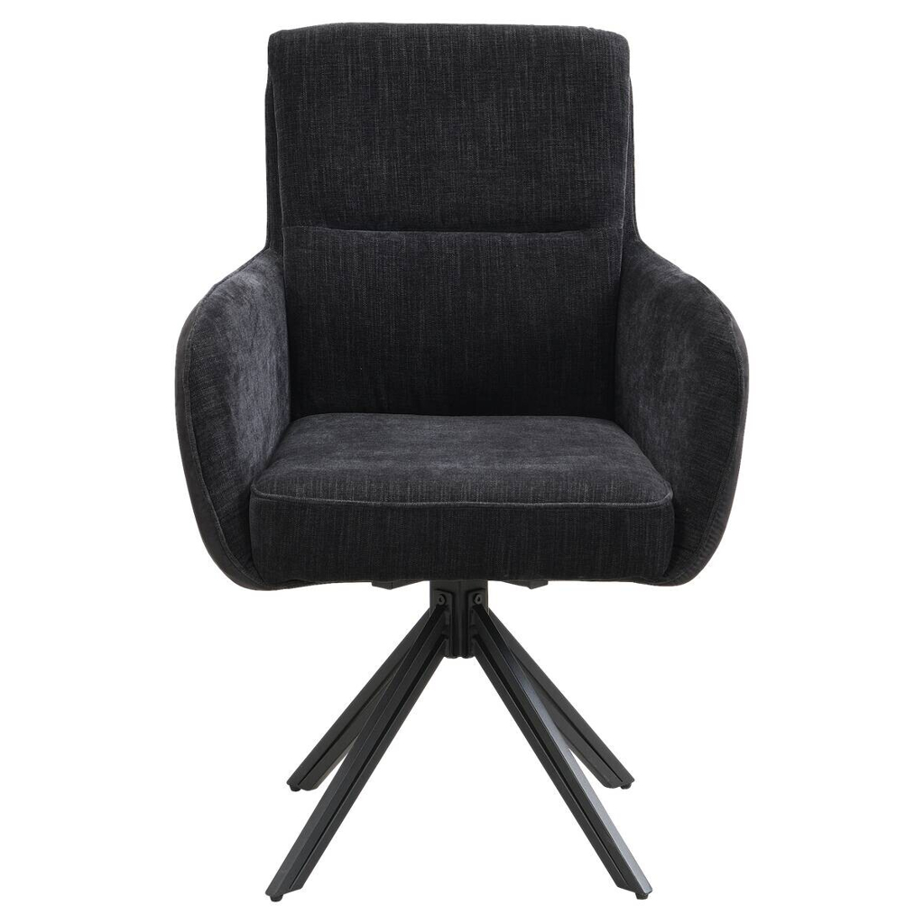 Stuhl TINO, 2er-Set schwarz Metall Microfaser B/H/T: ca. 62x94x70 cm