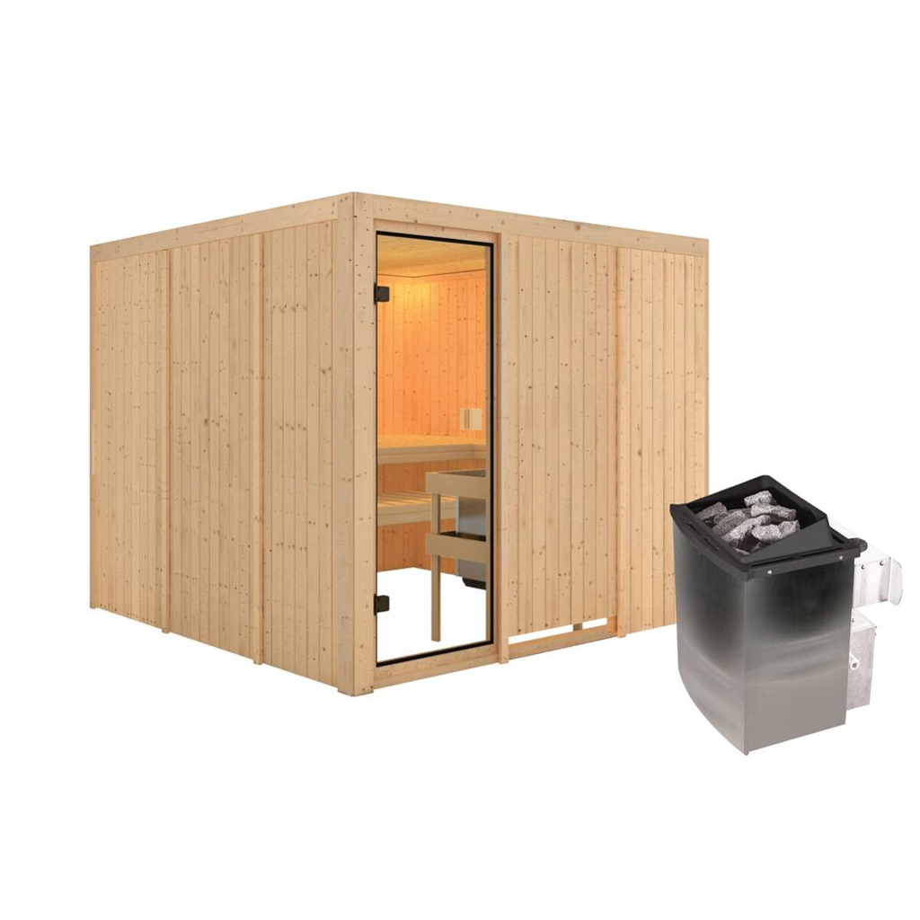 Karibu Sauna Ervin Front B/H/T: ca. 231x198x231 cm