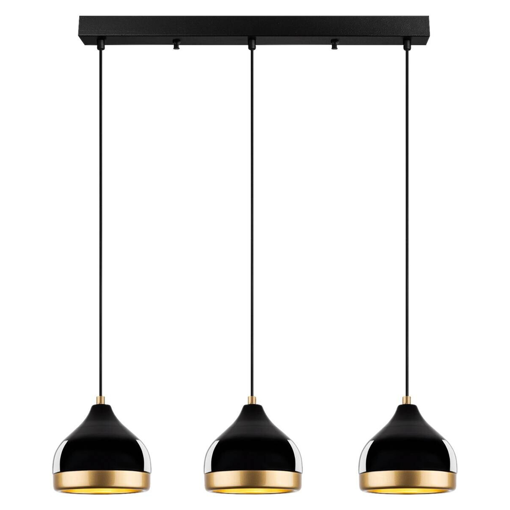 Opviq Pendelleuchte Yildo schwarz B/H/T/L: ca. 17x111x17x67 cm E27 3 Brennstellen