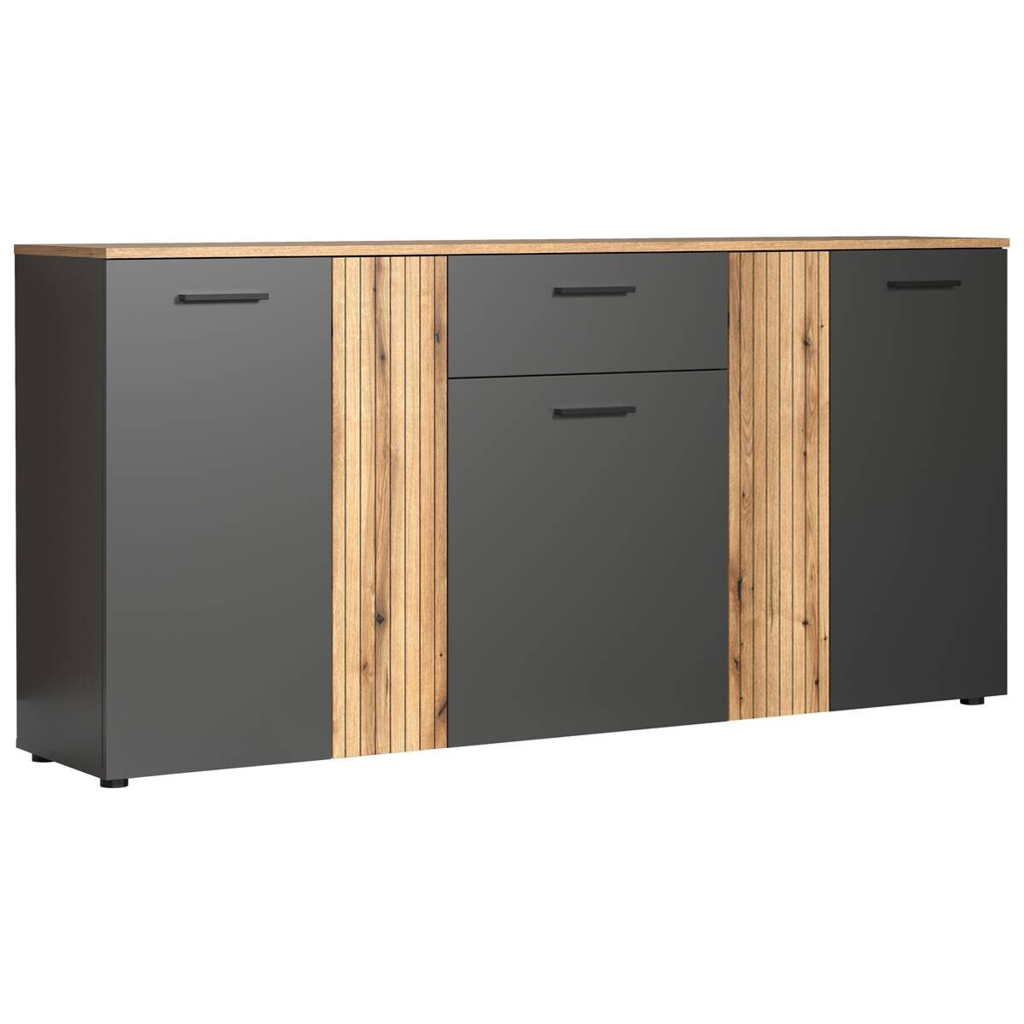 Kommode Esteban anthrazit Eiche Evoke Coast Nachbildung B/H/T: ca. 181x86x38 cm