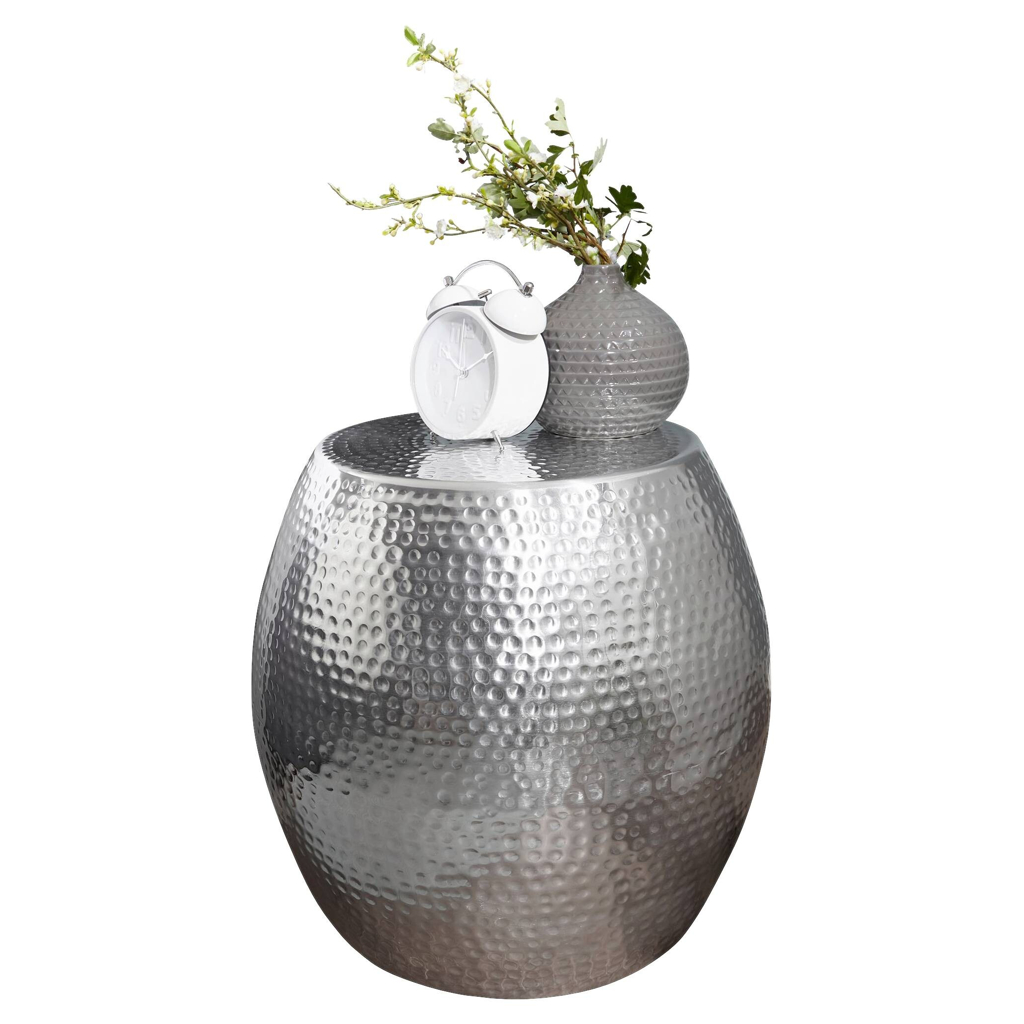 Beistelltisch silber lackiert Aluminium B/H/T: ca. 42x42x42 cm