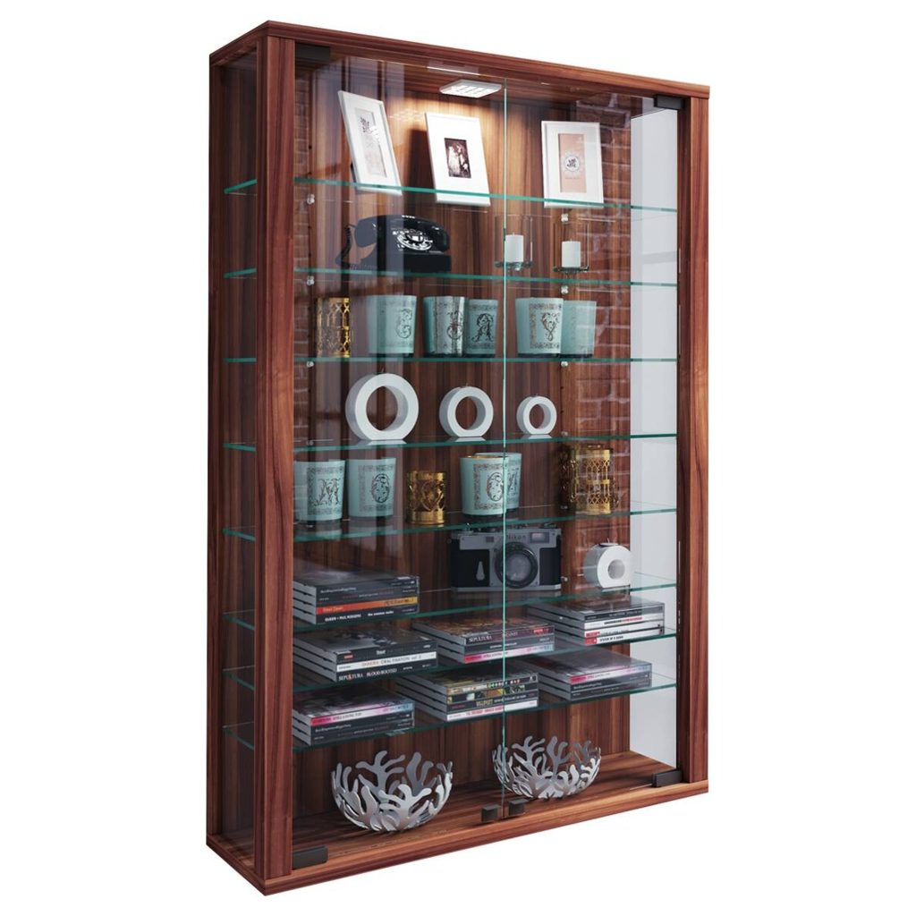 Vitrine Vitrosa Mini nussbaum Nachbildung Holzwerkstoff Glas B/H/T: ca. 59x90x18 cm
