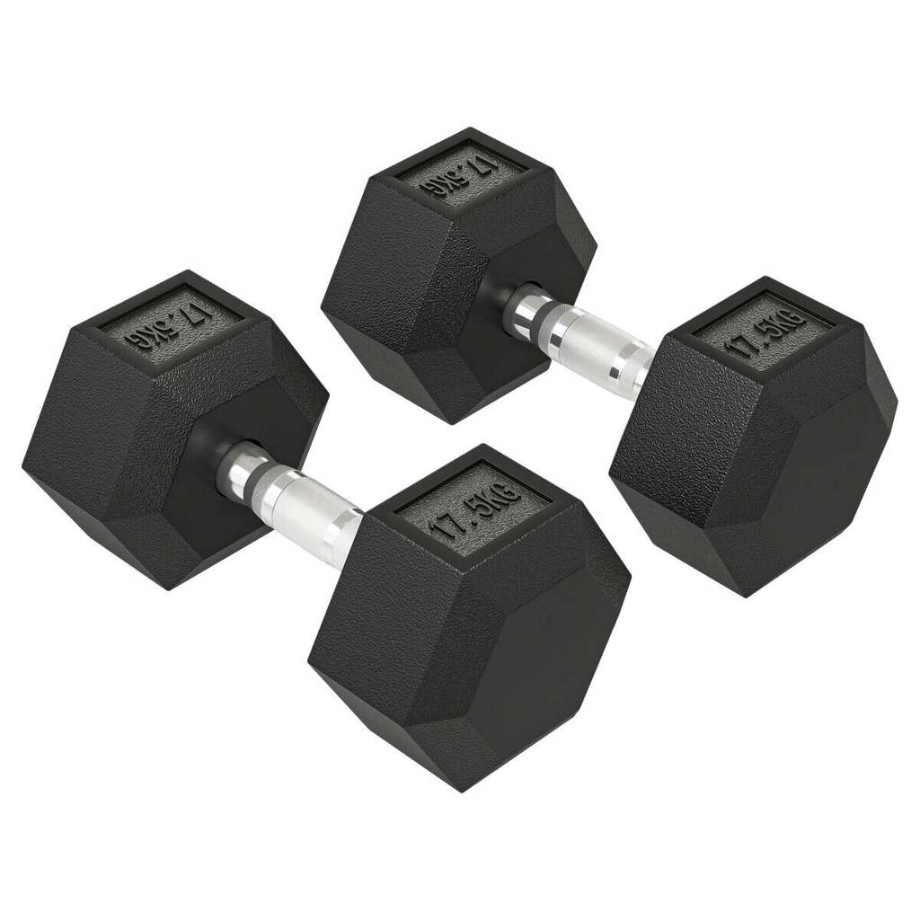 HOMCOM Kurzhantel schwarz Gummi B/H/L: ca. 16,2x34,6x16,2 cm