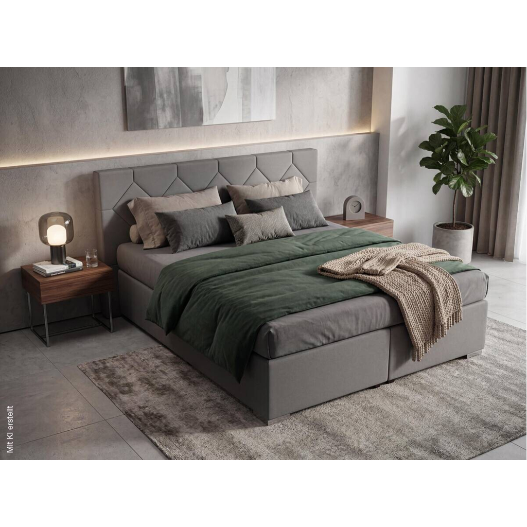 Boxspringbett Wien grau Liegefläche B/L: ca. 180x200 cm