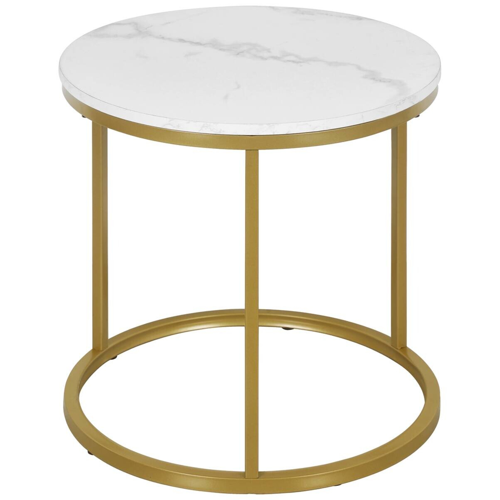Beistelltisch Lisa Marmoroptik weiß gold D: ca. 39,5 cm