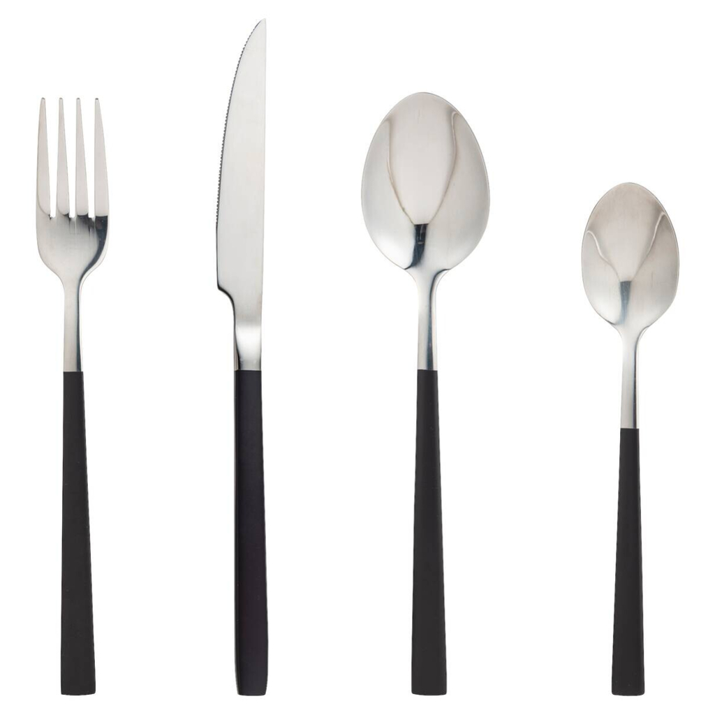 BERGNER Besteckset CHARCOAL silber Edelstahl 16 tlg.