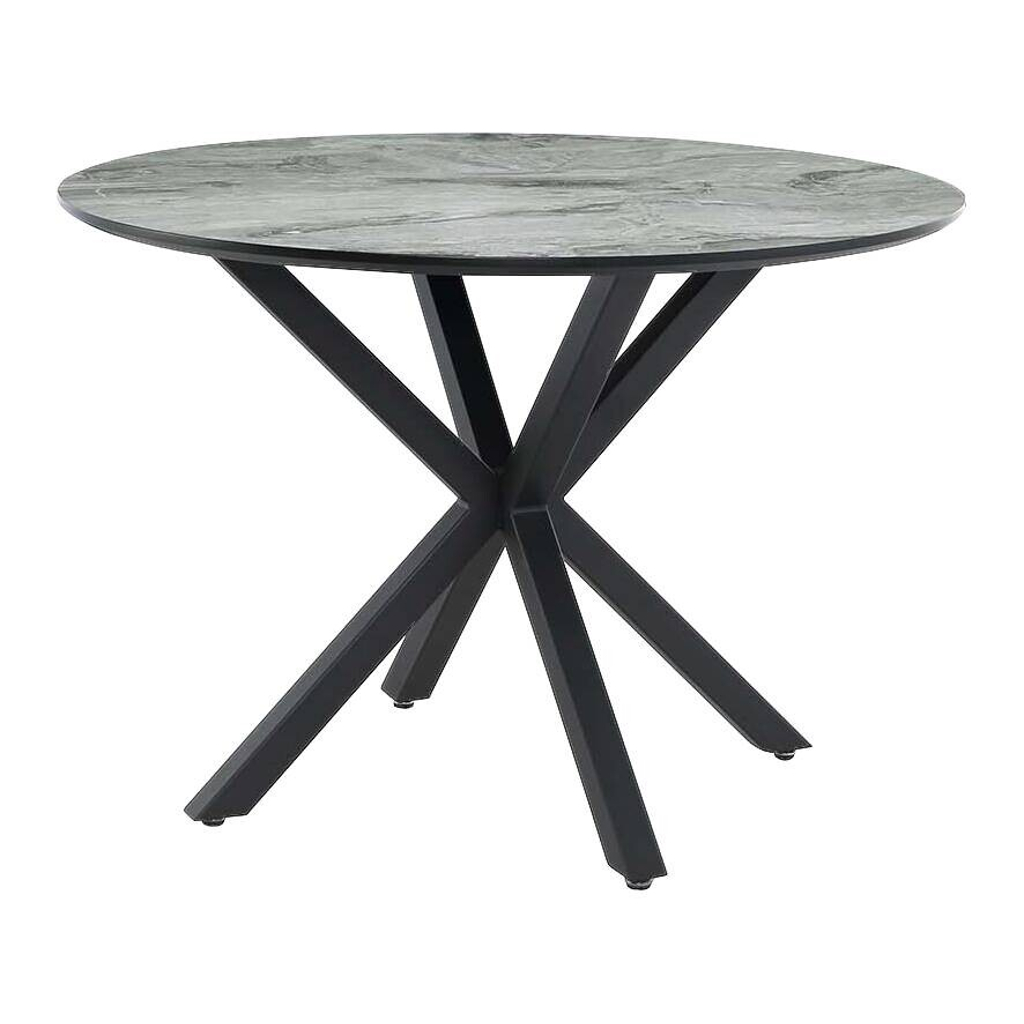 Esstisch schwarz grau Marmoroptik B/H/T/D: ca. 110x77x110x110 cm