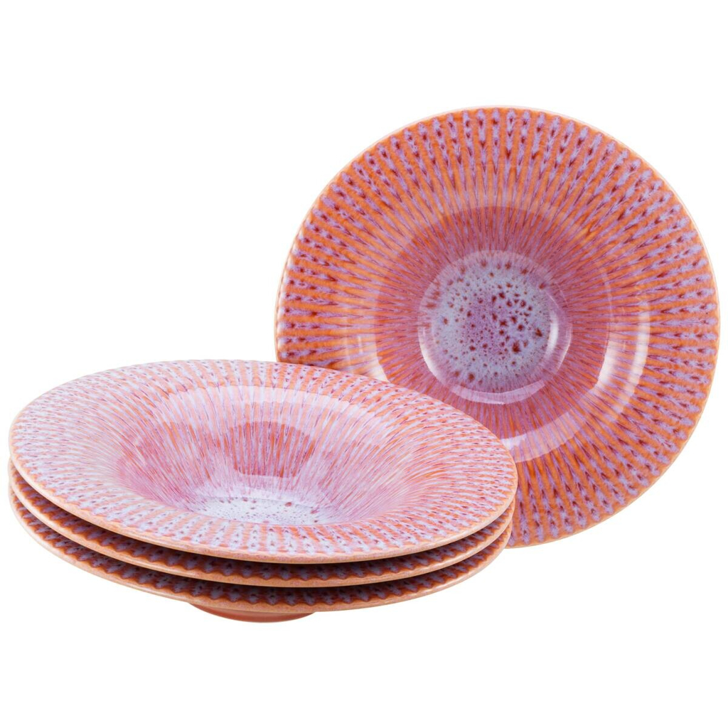 Teller rosa Steinzeug D: ca. 30,5 cm