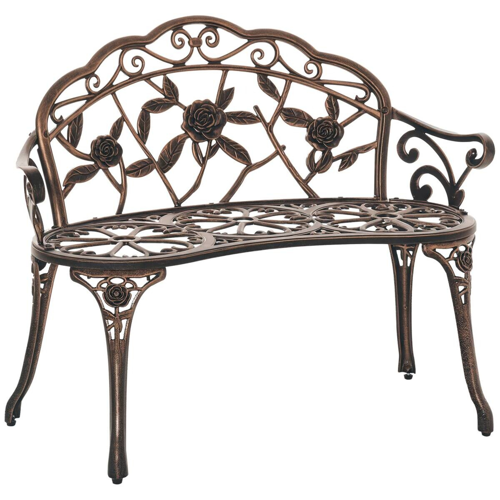 Outsunny Gartenbank bronze Eisen B/H/L: ca. 54x78x100 cm