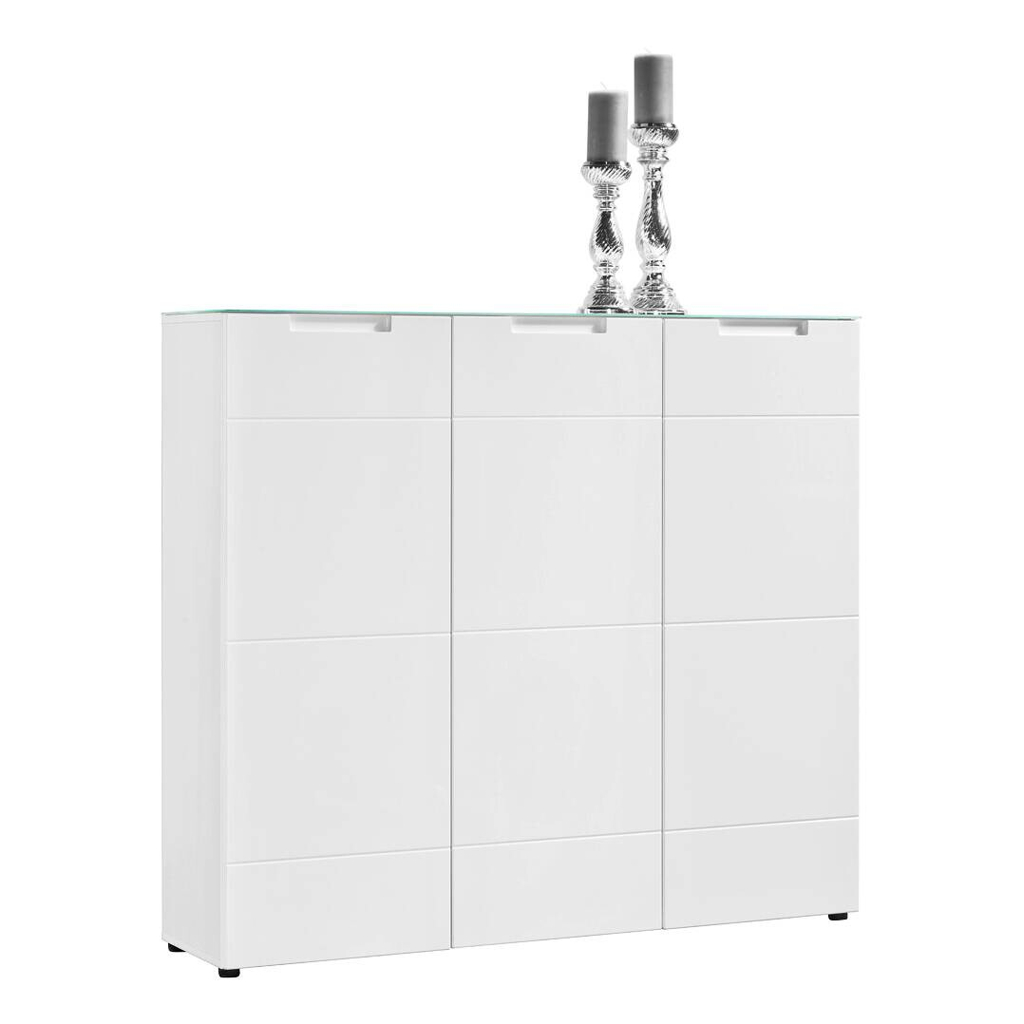 Kommode Mailand 13 weiß weiß Hochglanz B/H/T: ca. 135x120x34 cm