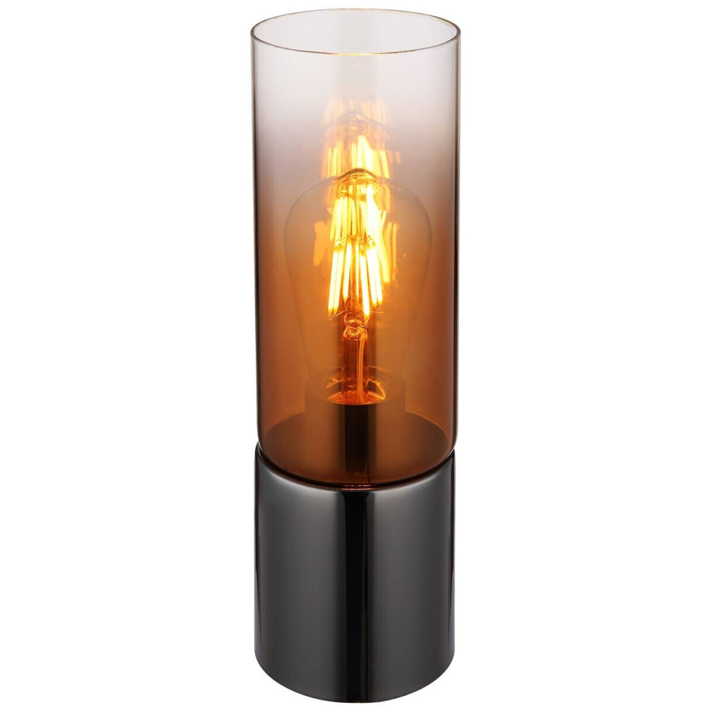 GLOBO Tischleuchte Kupfer Chrom Glas Metall H/D: ca. 30x9 cm E27 1 Brennstellen