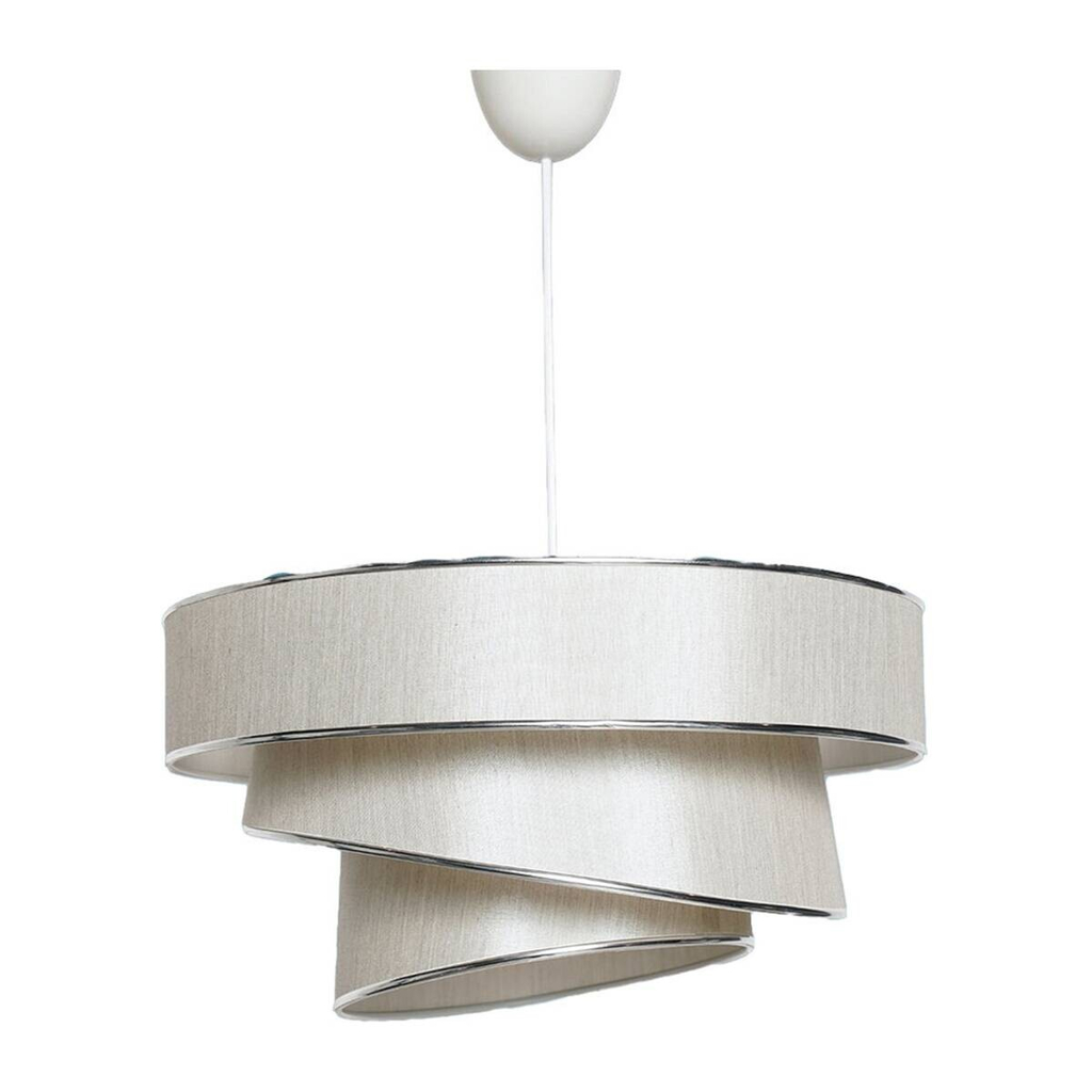 Opviq Pendelleuchte Couper beige silber Baumwolle B/H/L: ca. 40x72x40 cm E27 1 Brennstellen