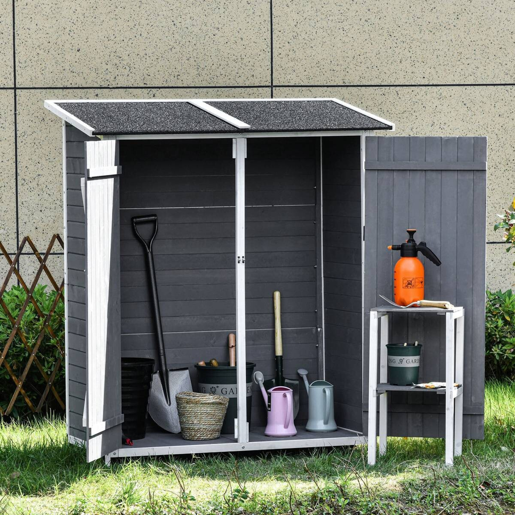 Outsunny Gartenhaus grau B/H/T: ca. 139x160x75 cm