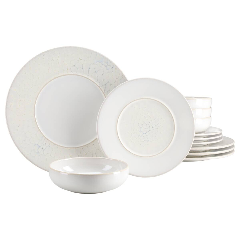CreaTable Tafelservice Unico Toscania offwhite Steinzeug 12 tlg.