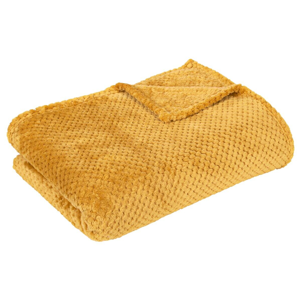 Wohndecke Flanell curry Polyester B/L: ca. 220x240 cm