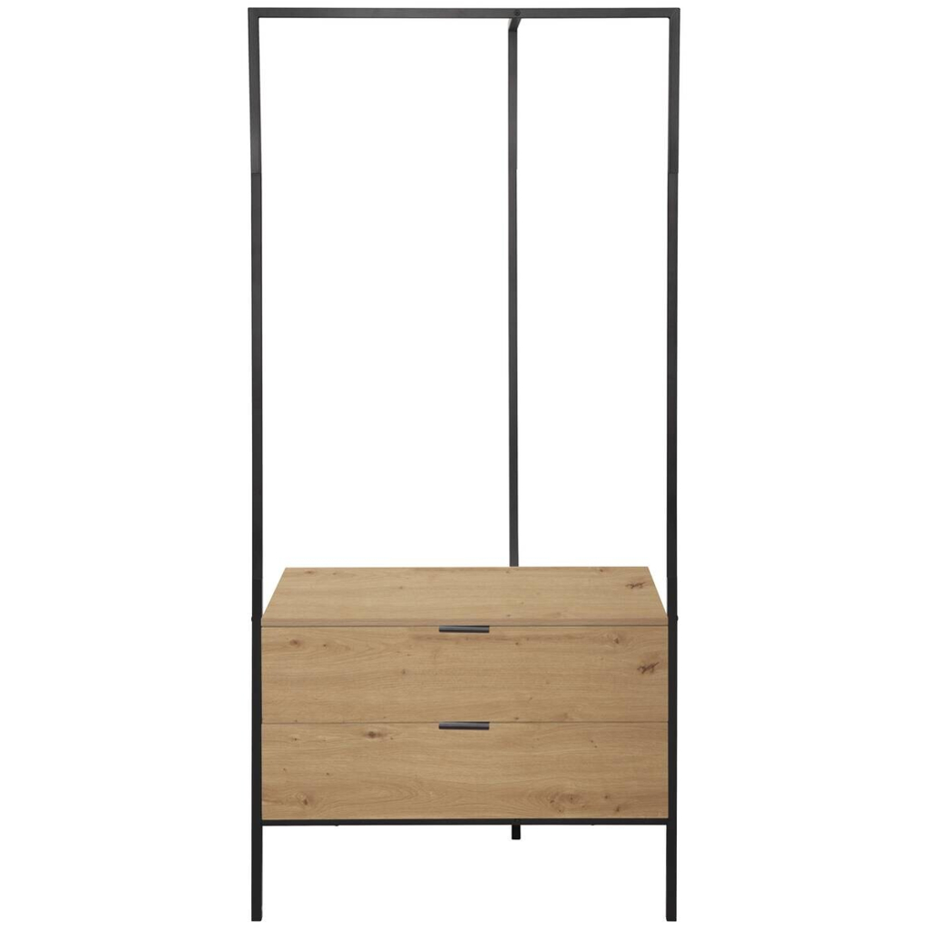 Garderobe Jody Eiche Artisan Nachbildung schwarz B/H/T: ca. 85x190x47 cm