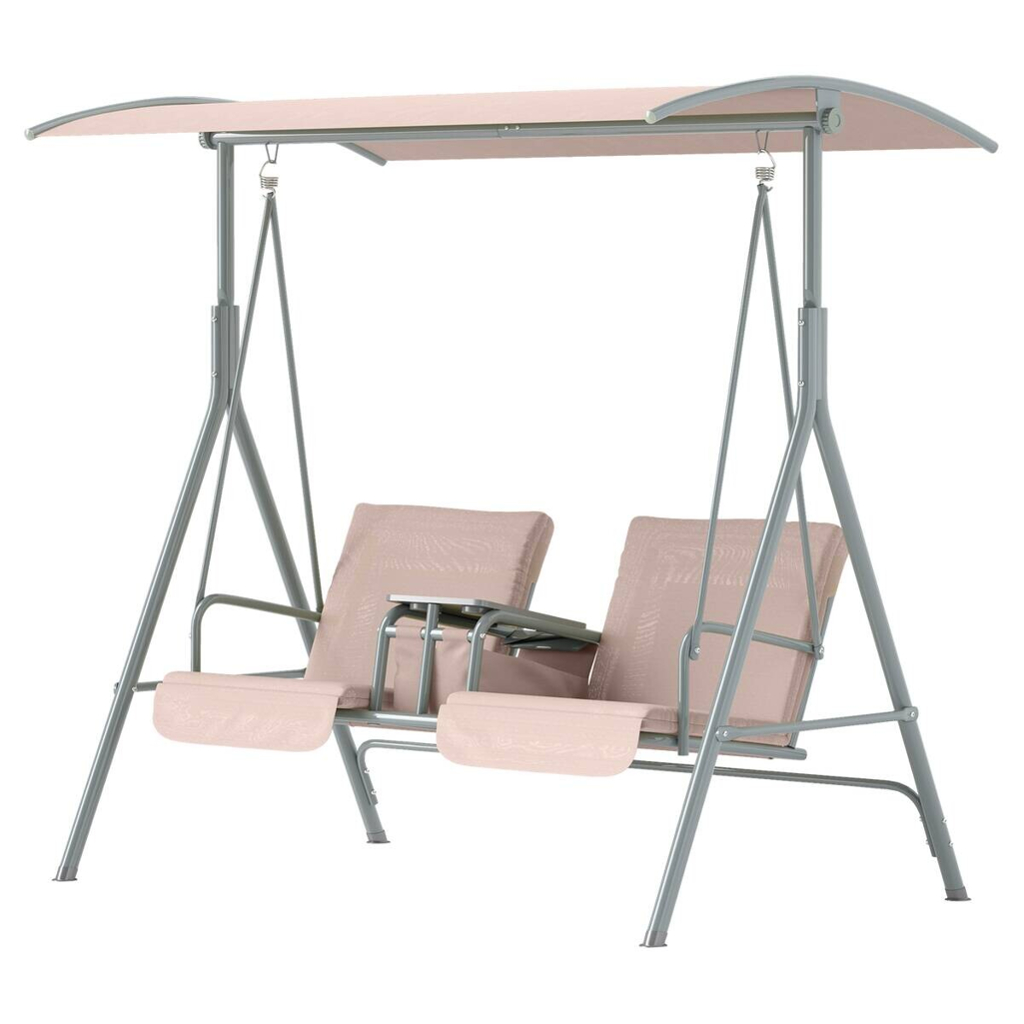 Outsunny Hollywoodschaukel beige Metall B/H/L: ca. 112x165x175 cm