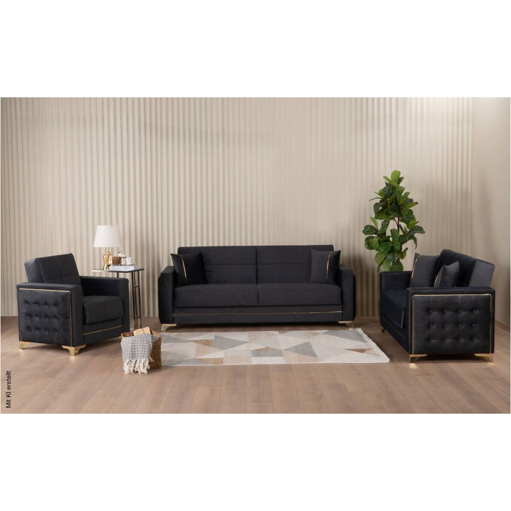 Sofa 3-2-1 Cavana anthrazit Microfaser