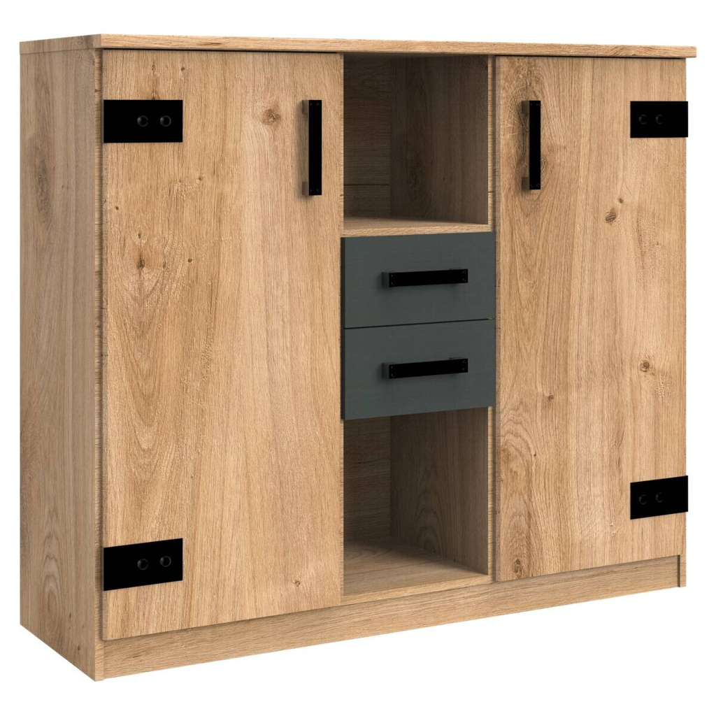 Highboard Liverpool Plankeneiche Nachbildung B/H/T: ca. 124x105x41 cm