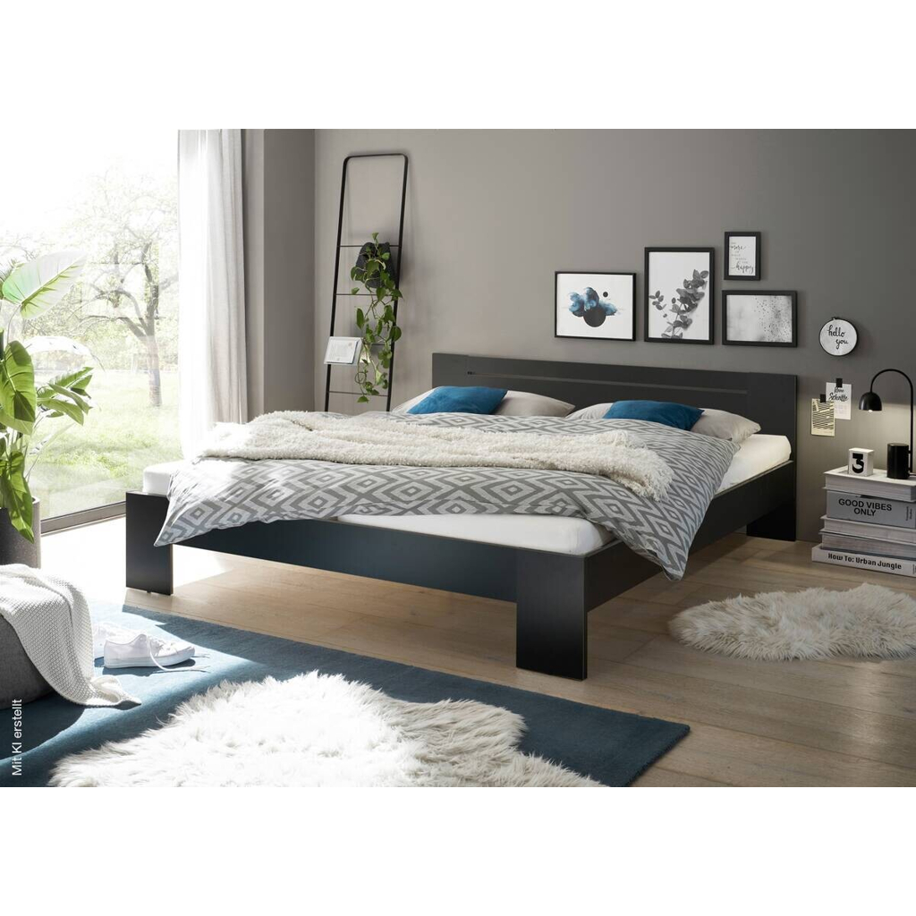 Futonbett Cannes schwarz Liegefläche B/L: ca. 180x200 cm