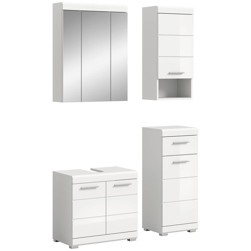 Badezimmer-Set Scout weiß weiß Hochglanz B/H/T: ca. 112x191x34 cm