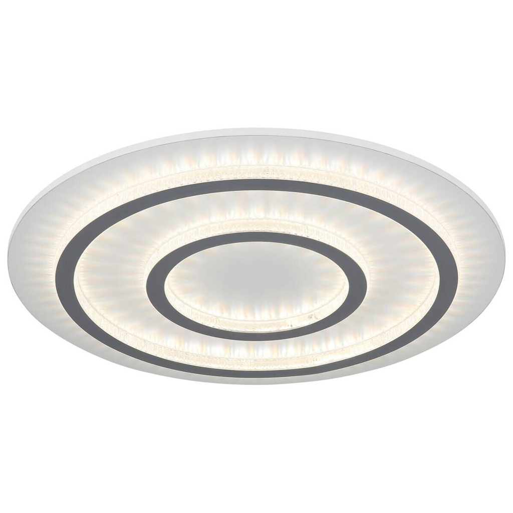 GLOBO LED-Deckenleuchte klar hellgrau weiß Kunststoff Metall H/D: ca. 6x55 cm 1 Brennstellen