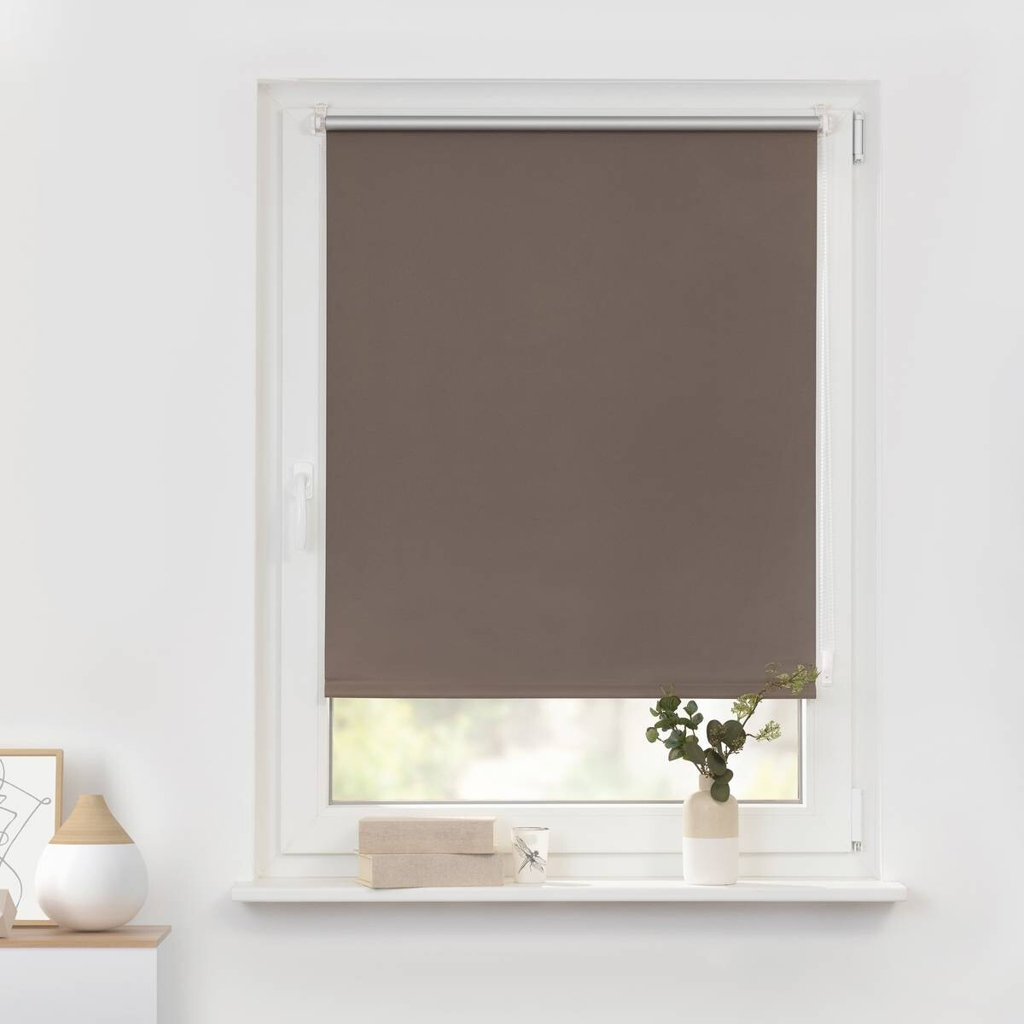 LICHTBLICK Thermo Klebe-/Klemmrollo Verdunklungsqualität taupe B/L: ca. 55x150 cm