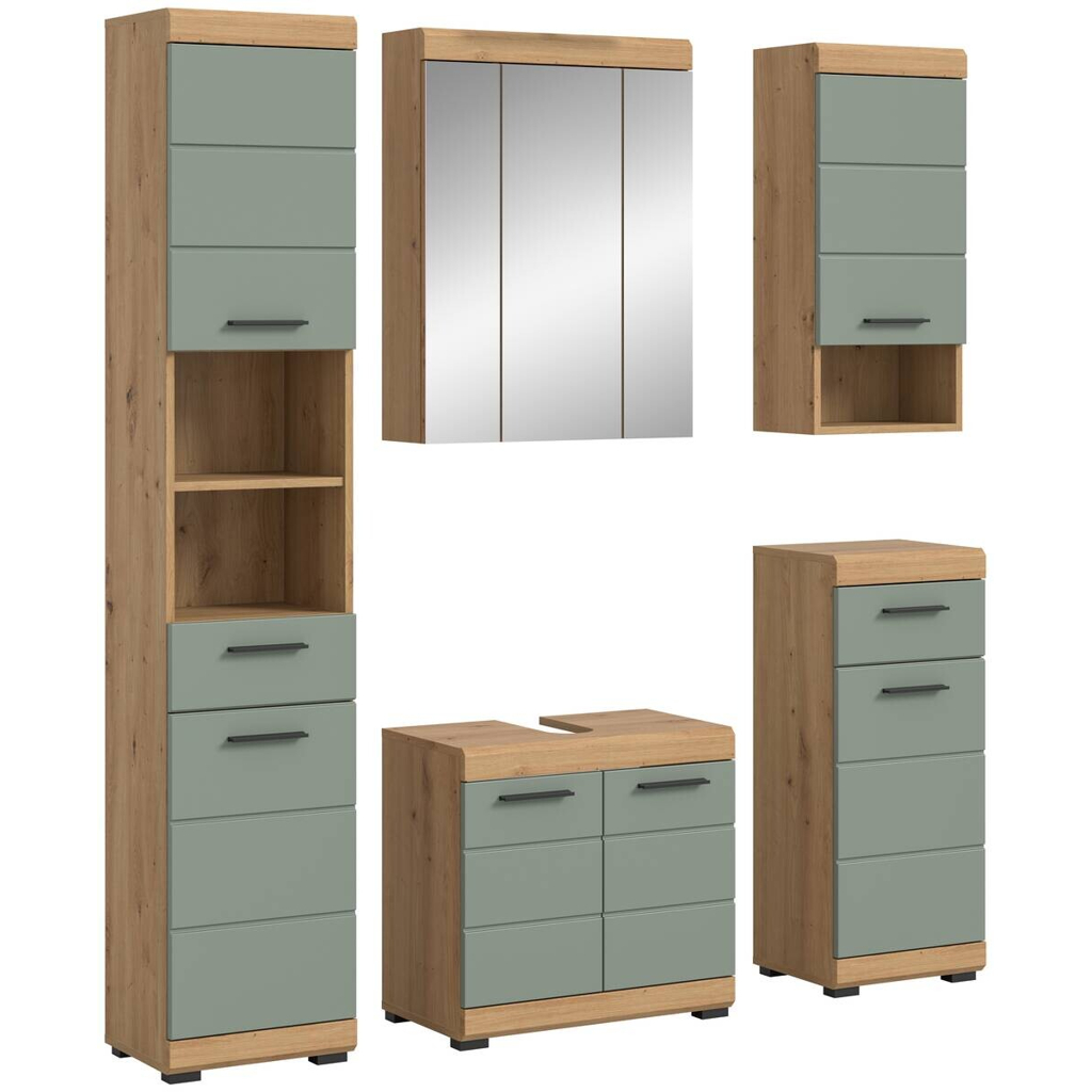 Badezimmer-Set Scout Eiche Artisan Nachbildung salbei Nachbildung B/H/T: ca. 164x191x34 cm