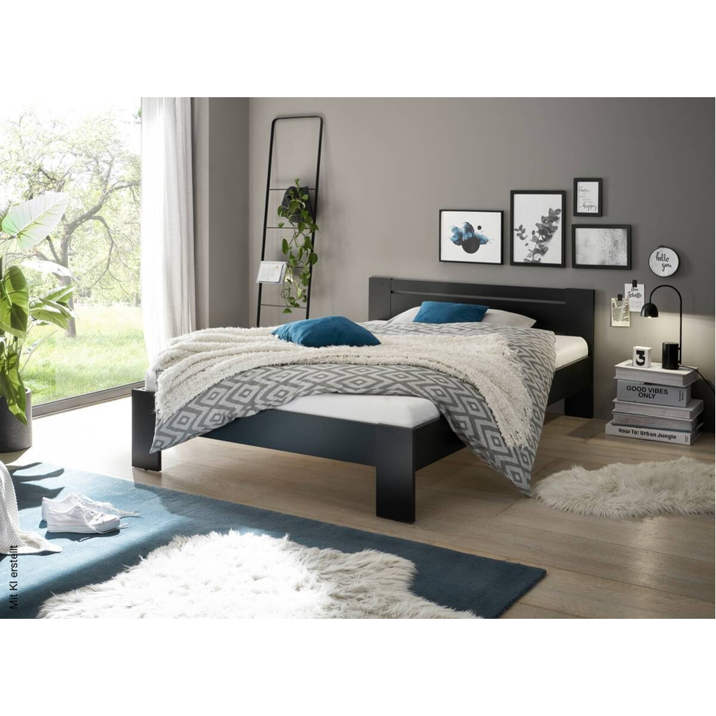 Futonbett Cannes schwarz Liegefläche B/L: ca. 140x200 cm