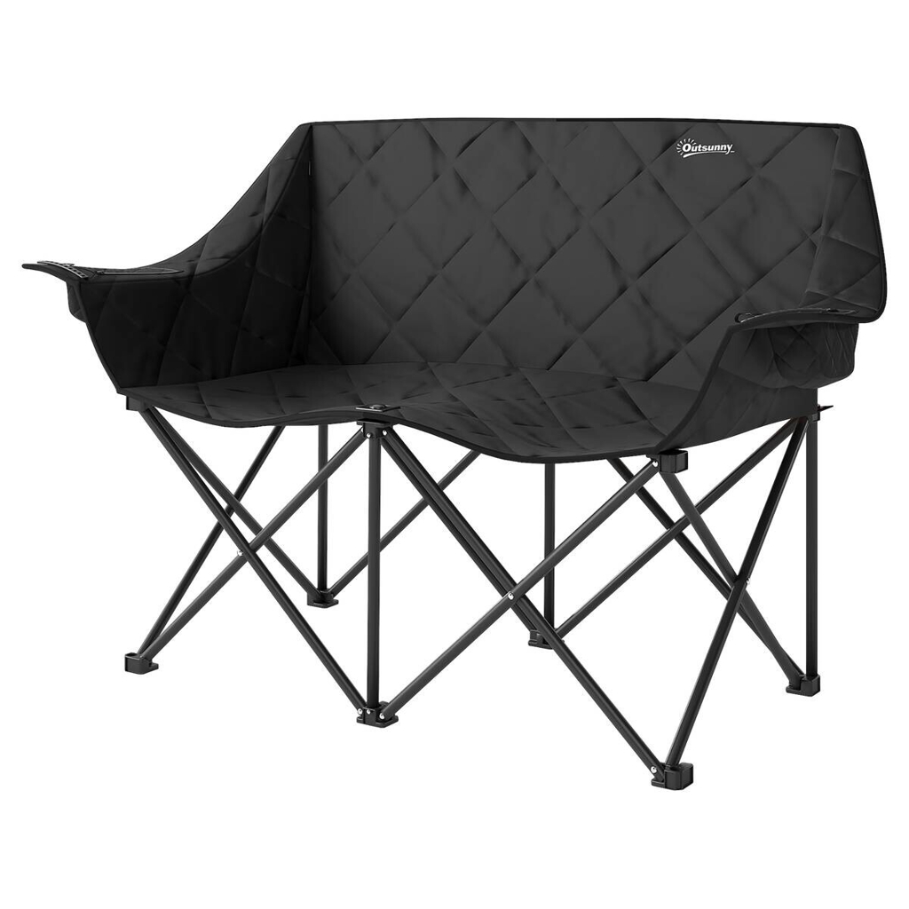 Outsunny Campingstuhl schwarz Metall B/H/L: ca. 60x92x145 cm