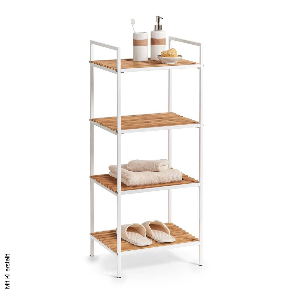 Standregal weiß Bambus B/H/T: ca. 39x95x33 cm