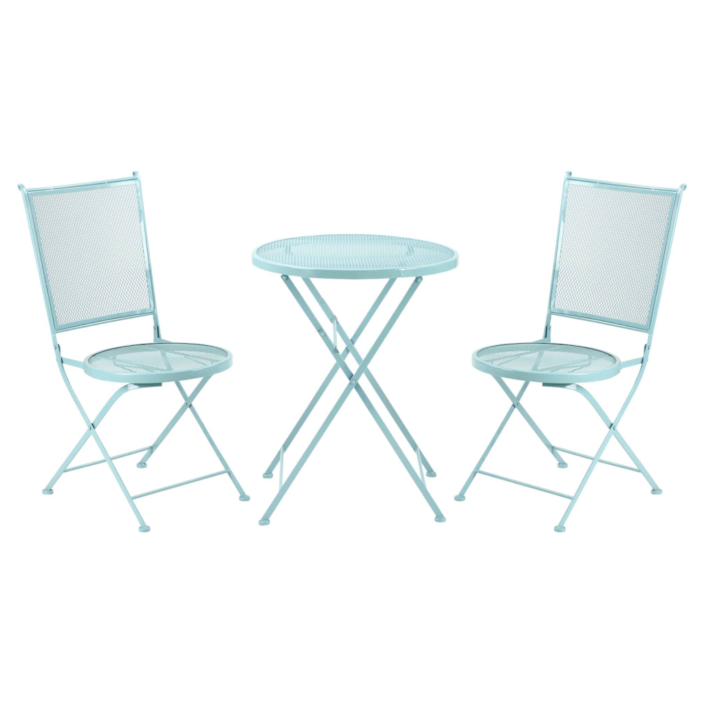 Outsunny Balkonset hellblau Metall H/D: ca. 70x56 cm
