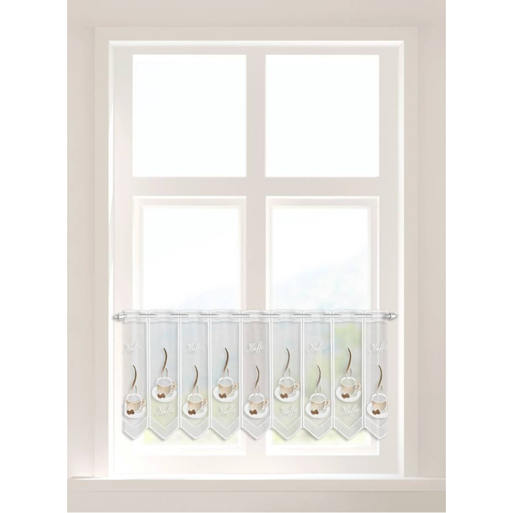 POCOline Scheibengardine Kaffee braun B/L: ca. 145x45 cm