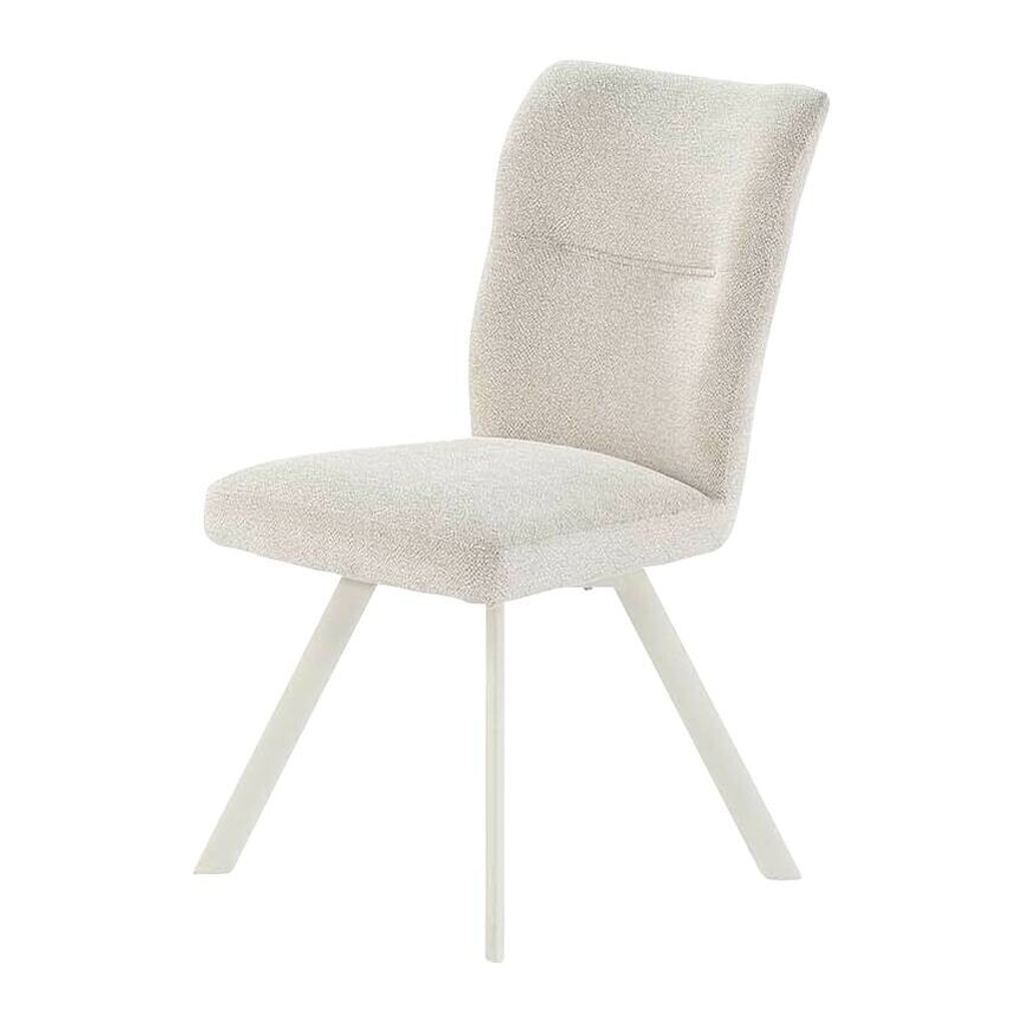 Drehstuhl hellbeige weiß Microfaser Metall B/H/T: ca. 46x86x61 cm