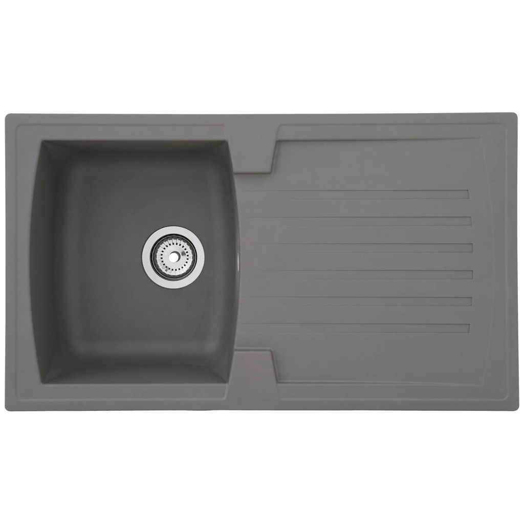 Respekta Einbauspüle Boston 86 x 50 G Beton grau Mineralite B/H/T: ca. 86x20x50 cm