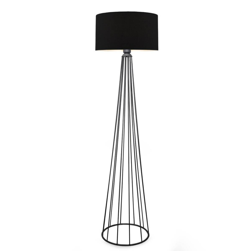 Opviq Stehlampe schwarz Metall B/H/T/L/D: ca. 38x155x38x38x38 cm E27 1 Brennstellen