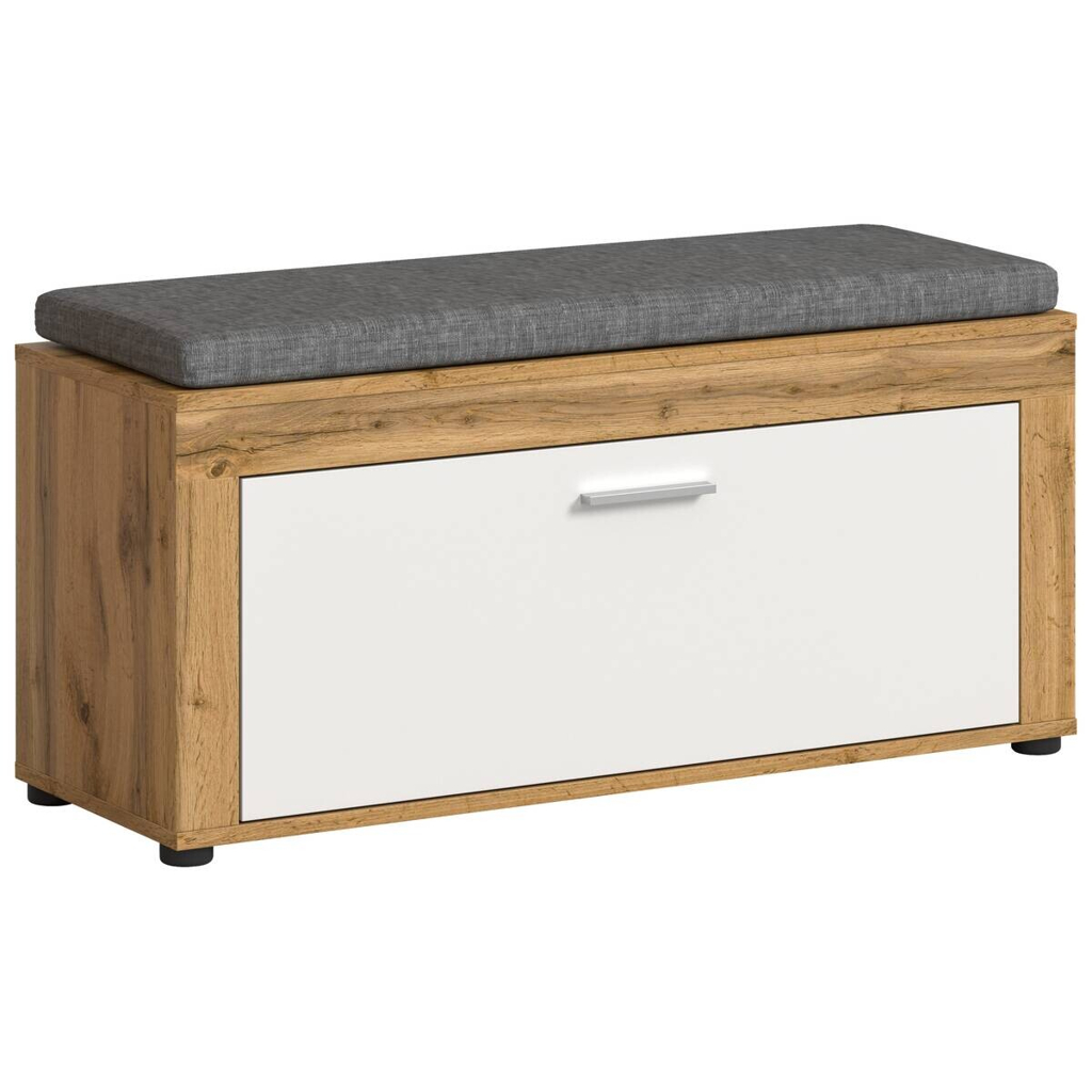 Sitzbank JAM Eiche Wotan Nachbildung weiß B/H/T: ca. 100x44x35 cm