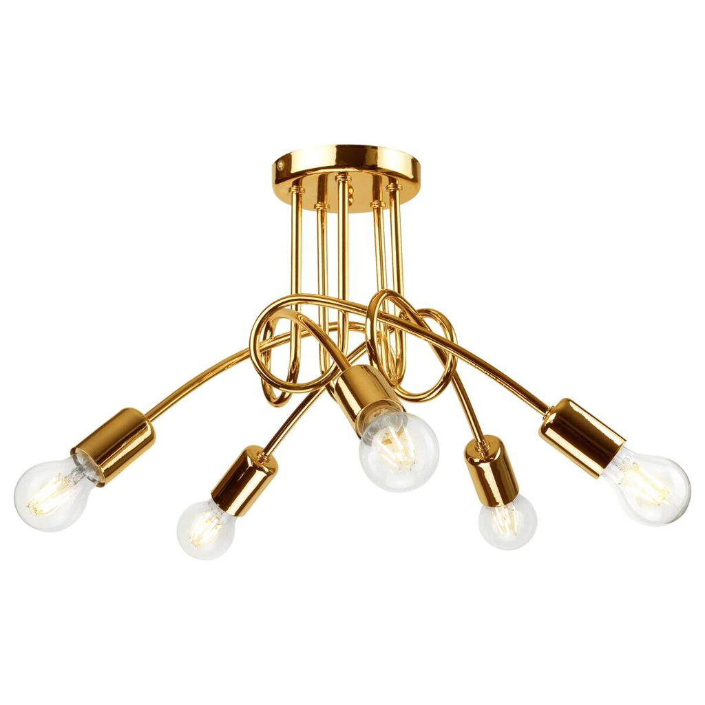 Lamkur Deckenleuchte CAMILLA 36823 gold Stahl H/L: ca. 30x46 cm E27 5 Brennstellen