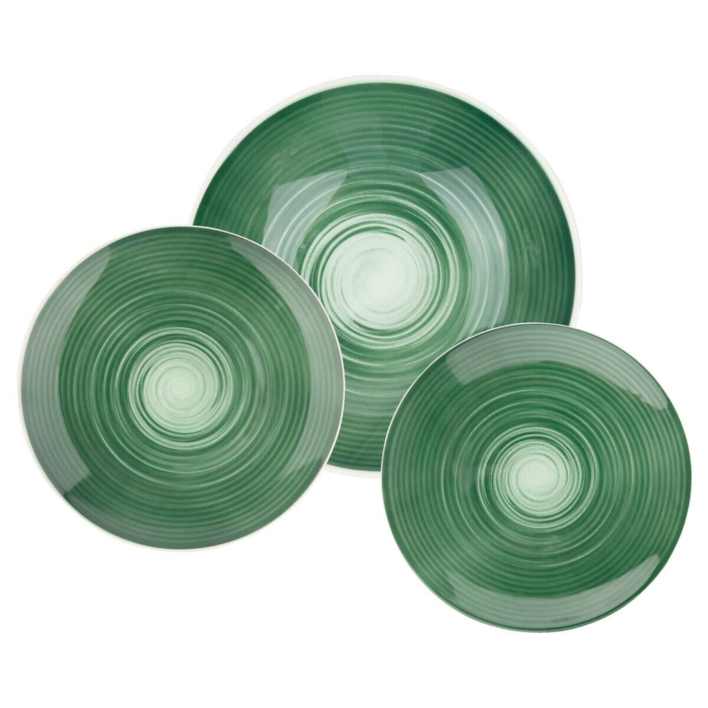HERMANN MILLER Geschirrset SPIRAL GREEN grün Steinzeug
