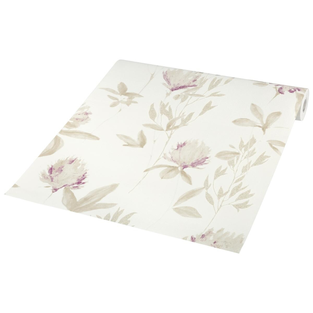 Vliestapete Blumen beige rot B/L: ca. 53x1005 cm