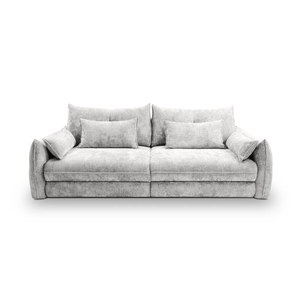 Big Sofa Delphine silber Microfaser B/H/T: ca. 246x74x119 cm