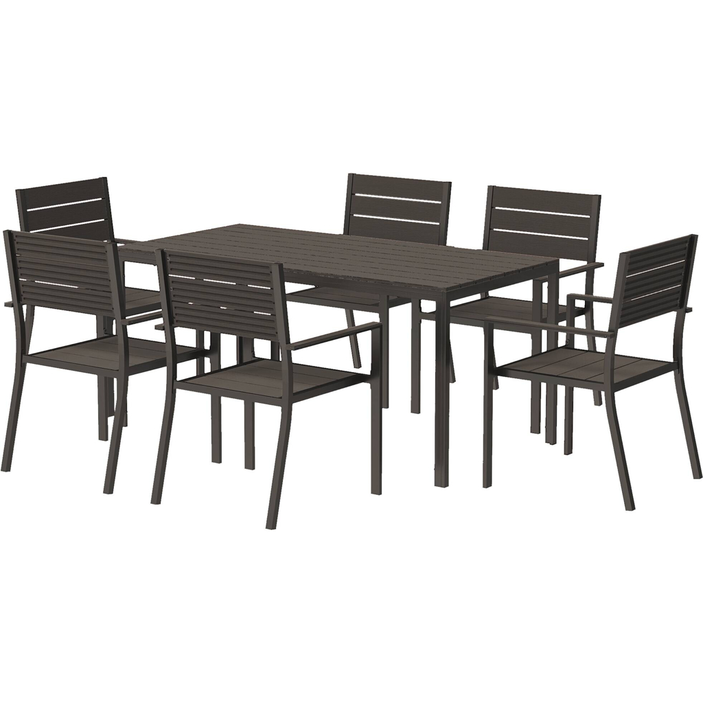 Outsunny Sitzgruppe braun Polyethylen B/H/L: ca. 80x74x160 cm